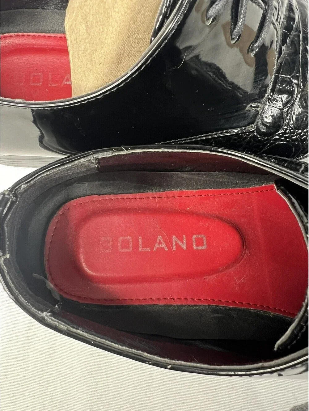 Bolano Men’s Dress Shoes Simpson-000 Black Crocodile Print Size 7.5